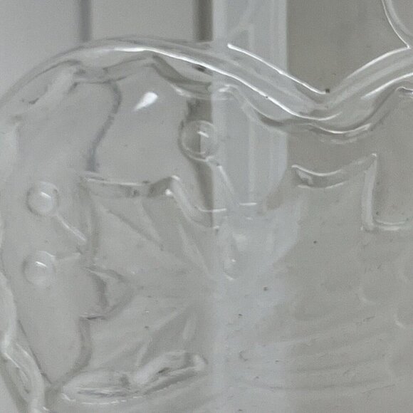 Vintage Mikasa Clear Glass Cardinal Bird Heart Christmas Valentines Ornament - Picture 6 of 12